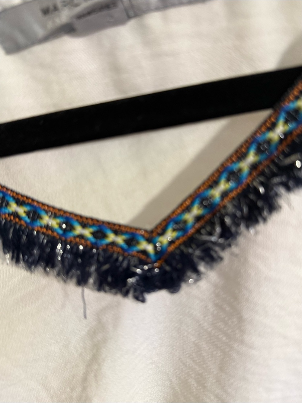Marc New York White Cold-Shoulder V-Neck Top with Embroidered Trim - Picture 3 of 5
